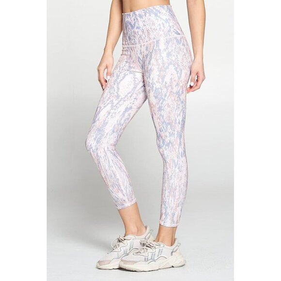 EVCR High Waisted Leggings 7/8 Length Athletic Tummy Control Yoga Snake Skin Med - Picture 3 of 9